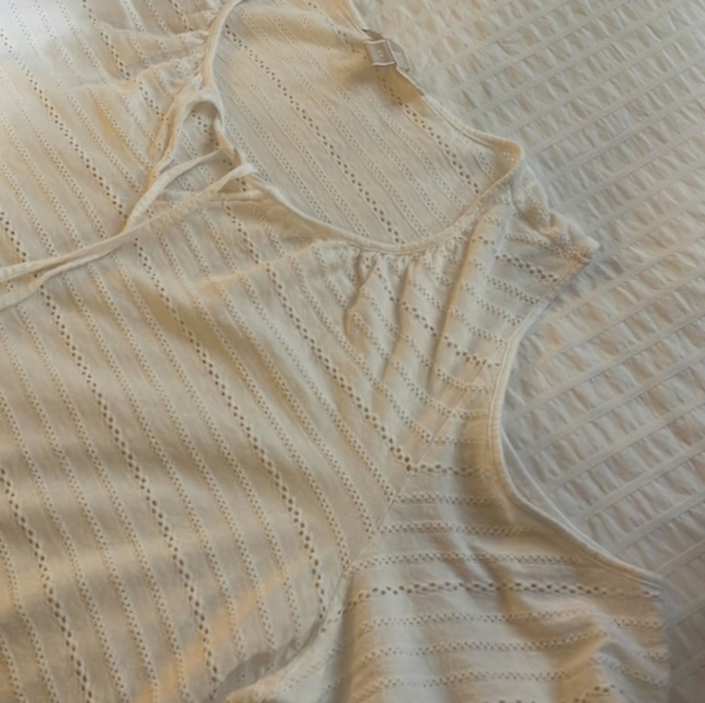 Michael Kors White Cold-Shoulder Tie-Front Knit Tunic Top - 3X - Picture 11 of 11